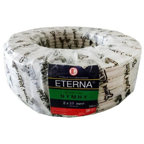 KABEL LISTRIK NYMHY NYMHYO ETERNA 2X2.5 2X2,5 MM SERABUT PER ROLL 50M