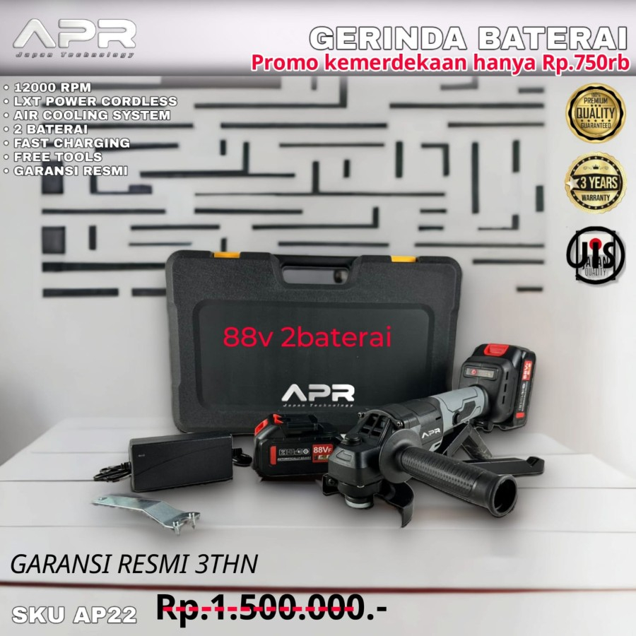 AP22 Gerinda Cordless baterai APR 2batre 88V - GERINDA APR