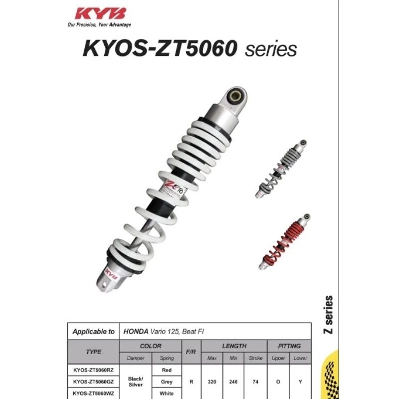 SHOCK BREAKER KAYABA ZETO KYOS-ZT5060 VARIO 125 BEAT FI