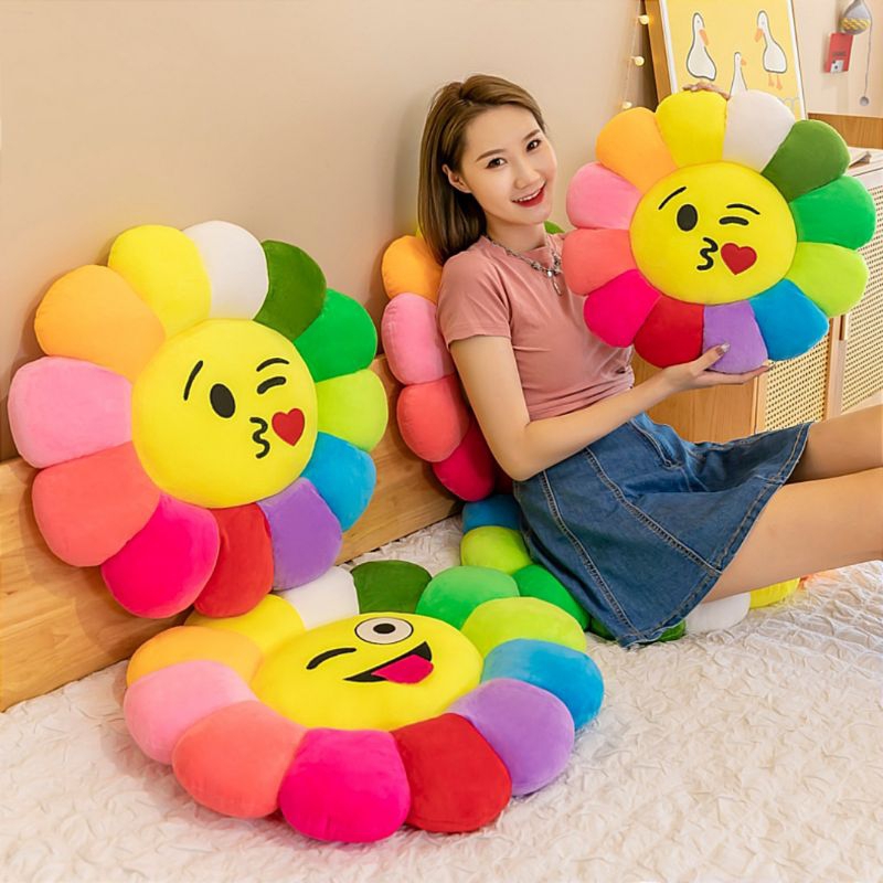 BERMUTU Bantal Sofa Hias Model Bunga Emoticon / Alas Duduk Kursi / Bantal Ruang Tamu / Bantal