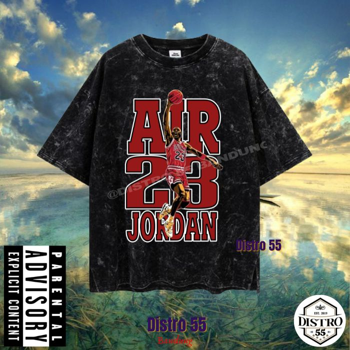 KAOS BLACK WASHED VINTAGE TE / MICHAEL JORDAN / AIR 23 JORDAN / DISTRO 55 BANDUNG / WASHED TSHIRT / 