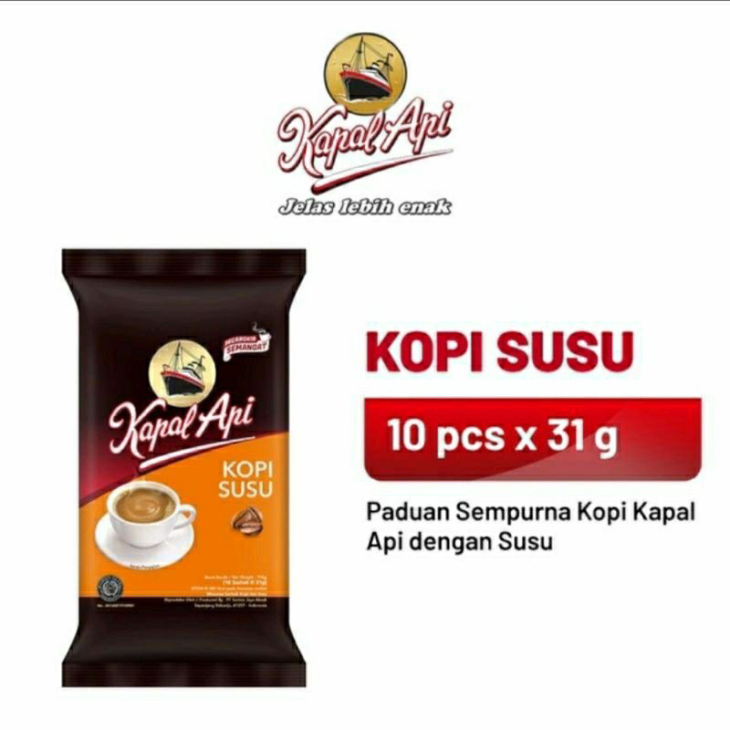 

KOPI KAPAL API SUSU RENCENG 10x31gr