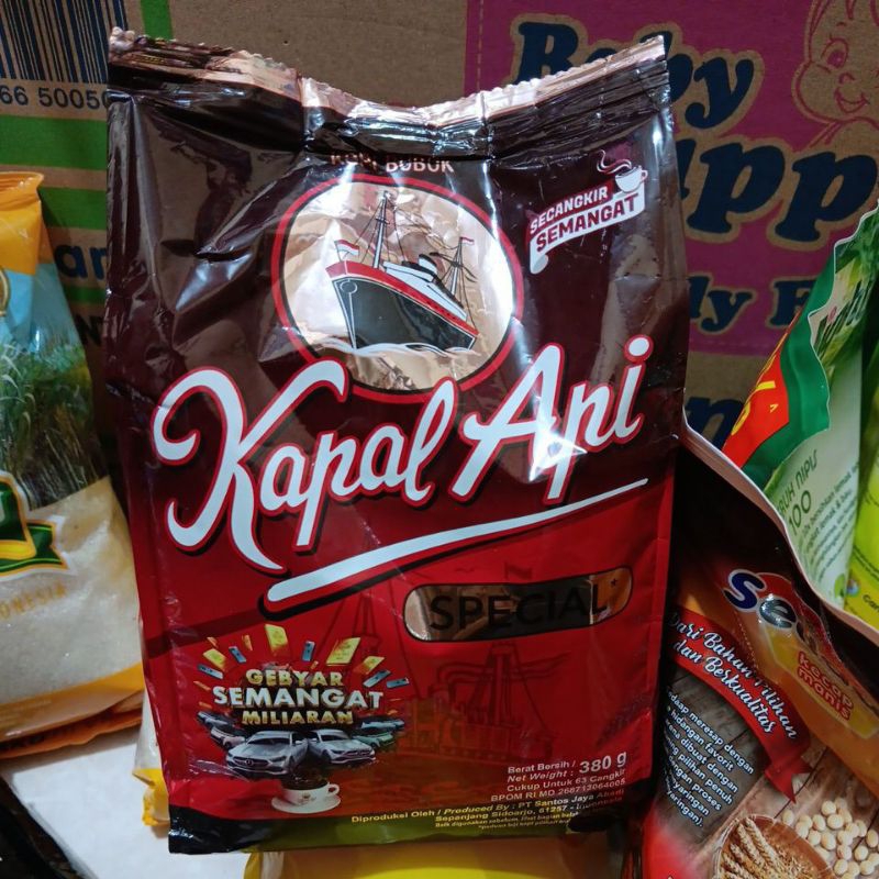 kapal api kopi bubuk tanpa gula 380g