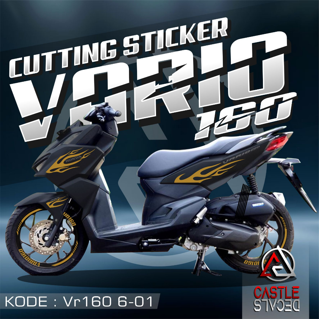 Striping Cutting Sticker BODY DAN VELG Honda VARIO 160 - Stiker VARIO 160 variasi Cutting Simple Cus