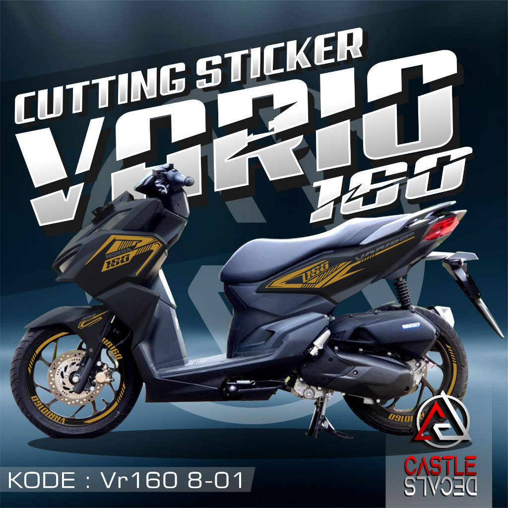 Striping Cutting Sticker BODY DAN VELG Honda VARIO 160 - Stiker VARIO 160 variasi Cutting Simple Cus