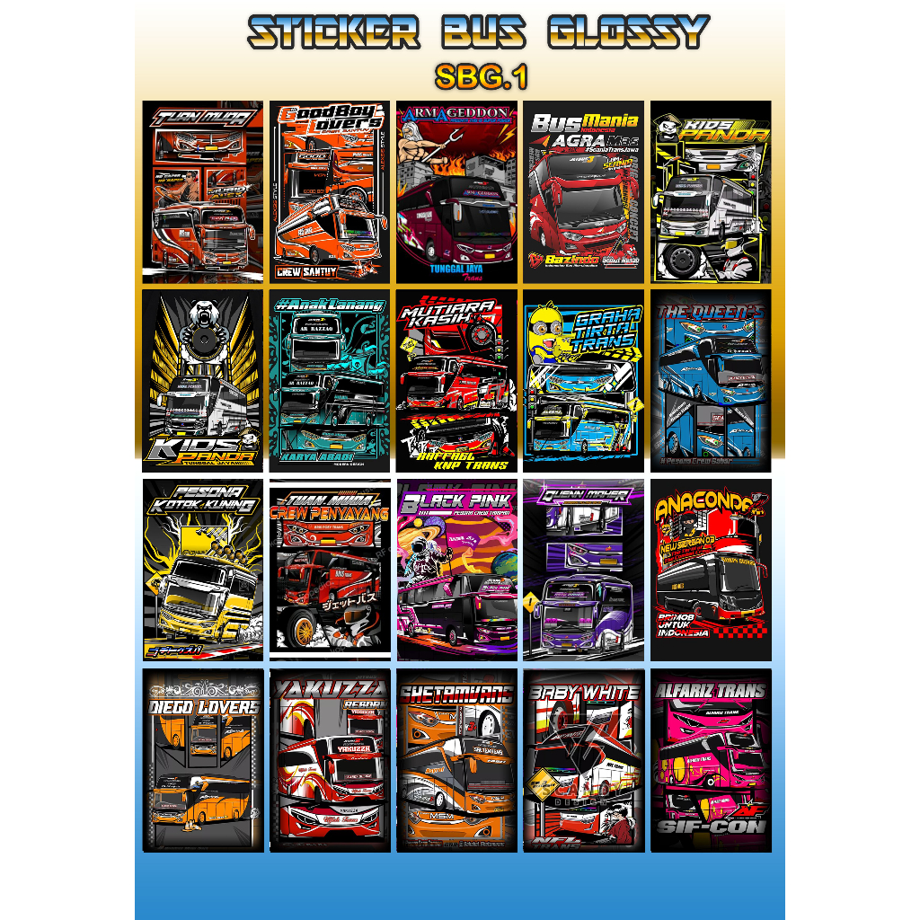 

Cetak Stiker Bus Mania Basuri Termurah Isi 20 Pcs free 3 Pcs