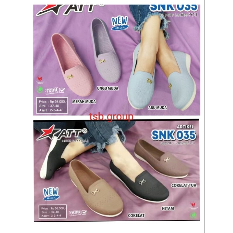 sepatu ATT SNK 035 sepatu flat shoes karet wanita