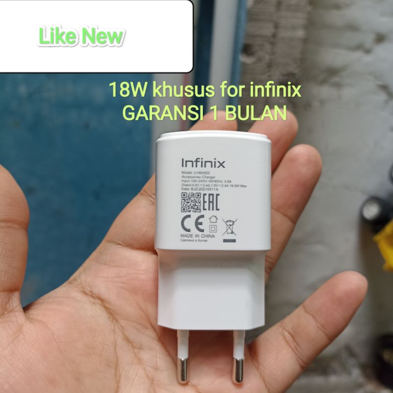 Kepala Charger Infinix 18W fast charging Ori copotan 18 Watt khusus infinix hot 12pro 11s 20 12 dll