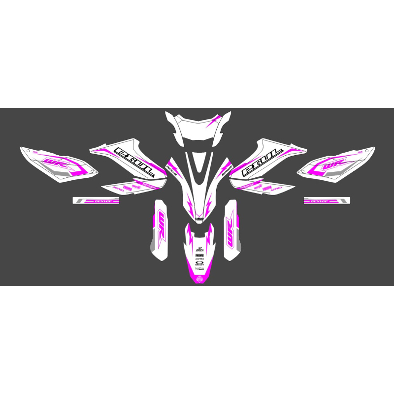 Decal Wr 155 Full body putih ungu - dekal fullbody