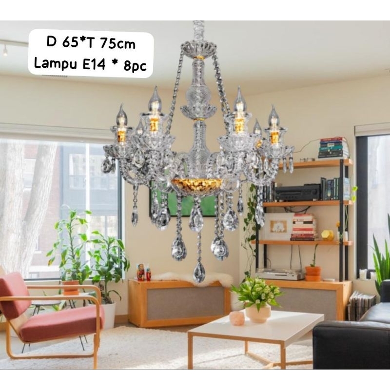 Lampu gantung kristal lilin/lampu gantung kristal chandelier/lampu kristal ruang tamu