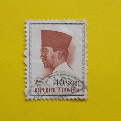 Perangko Kuno Soekarno 40 Sen Republik Indonesia 1966