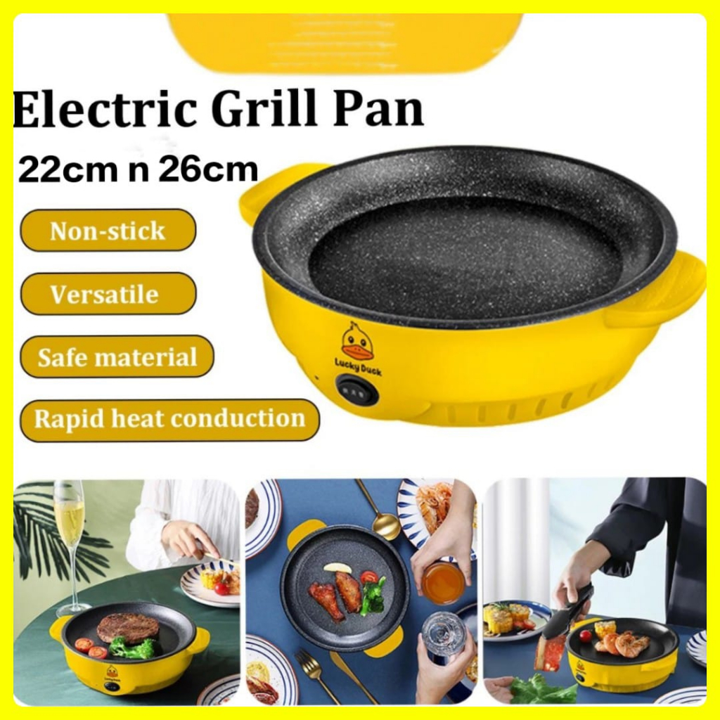 SBY Panci Masak Listrik Grill Pan SerbaGuna Multifungi Wajan Alat Dapur Panggangan BBQ Anti Lengket 