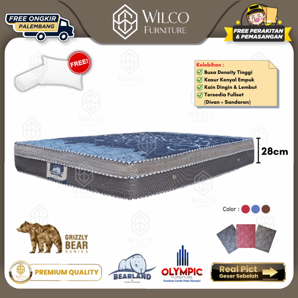 Kasur Olympic Bearland Grizzly Montana / Springbed Matras Bearland Olympic - 90x200