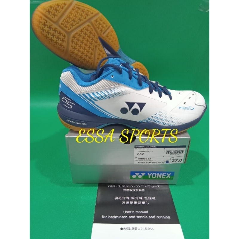 SEPATU BADMINTON YONEX SHB65 Z3 WHITE OCEAN BLUE JP CODE ORIGINAL