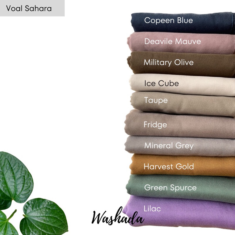 Washada Hijab Segi Empat Polos Voal Sahara Superfine Premium Jahit Tepi 120 x 120 cm / Hijab Kekinia
