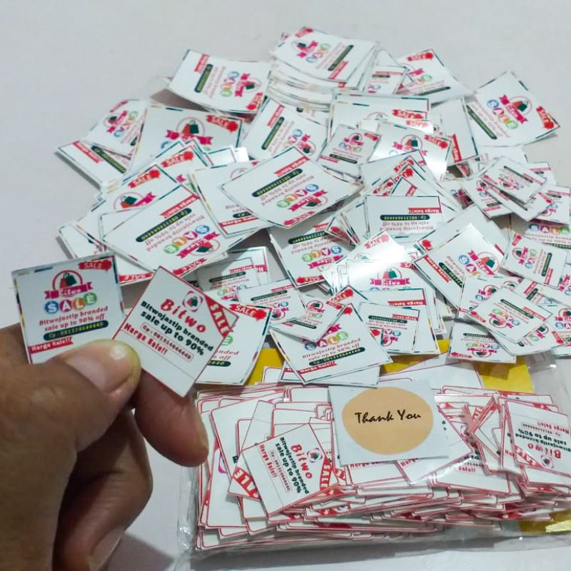 

Cetak Stiker Label Kemasan uk. 2,5x2,5 cm / Stiker Kemasan / Sticker Bisnis Usaha | FREE CUTTING