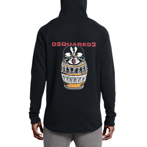 Dsquared2 Hoodie Bahan Katun Fleece | Jaket Hoodie Jumper & Ritsleting | Bisa COD