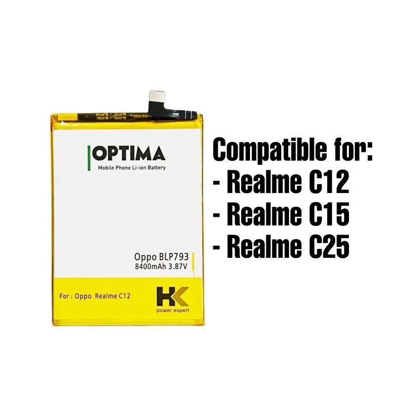 baterai realme c12 blp793 hk optima / batre realme c15 blp 793 hk optima / batere realme c25 blp 793