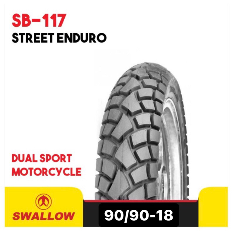 BAN LUAR MOTOR SWALLOW STREET ENDURO SB-117 RING 18 UK 90/90 TUBELESS