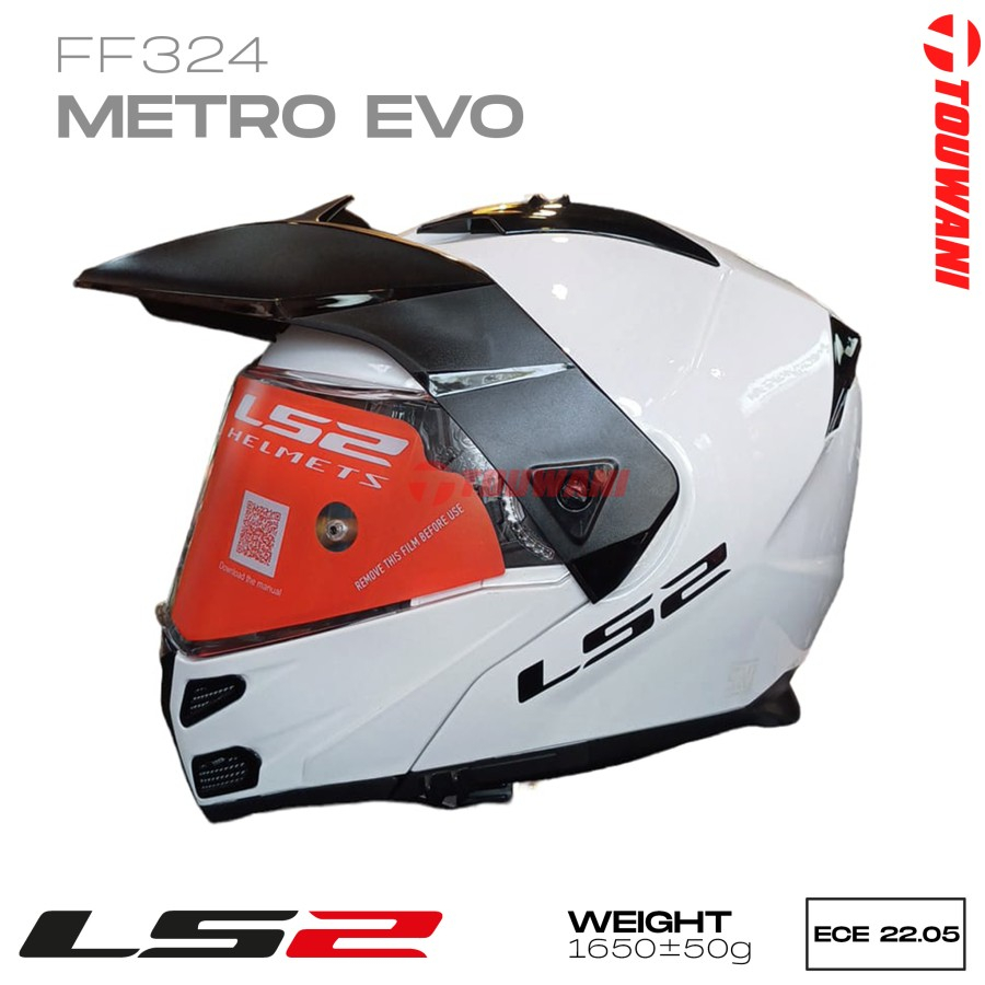 Helm Modular LS2 FF324 Metro Evo Solid Gloss White