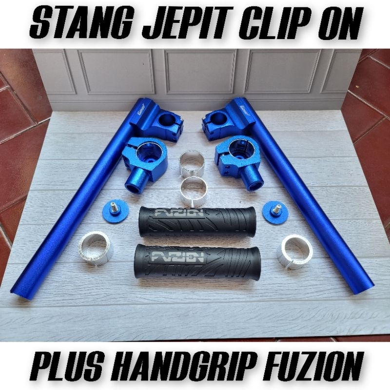 PAKET STANG JEPIT CLIP ON PLUS HANDGRIP FUZION SATRIA FU VIXION CBR CB150R XABRE BYSON VERZA