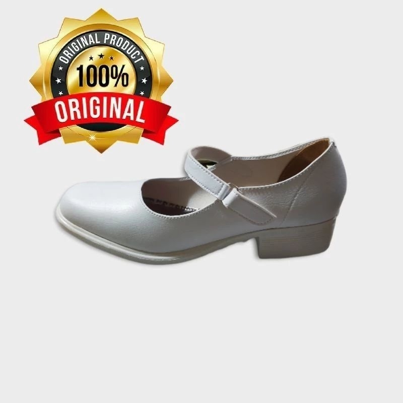 VILANDO 4058 PUTIH Sepatu Pantofel Perawat Kulit Pantofel Paskibra Putih Sepatu Kantor Kerja Wanita 