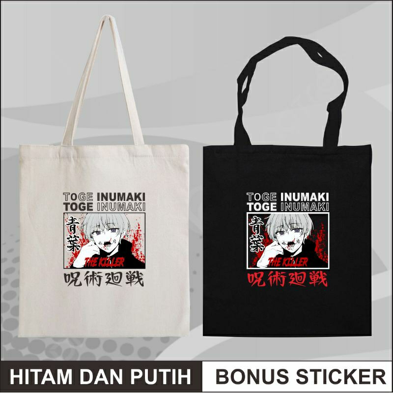 Totebag Tote Bag Resleting Anime Toge Inumaki The Killer Jujutsu Kaisen