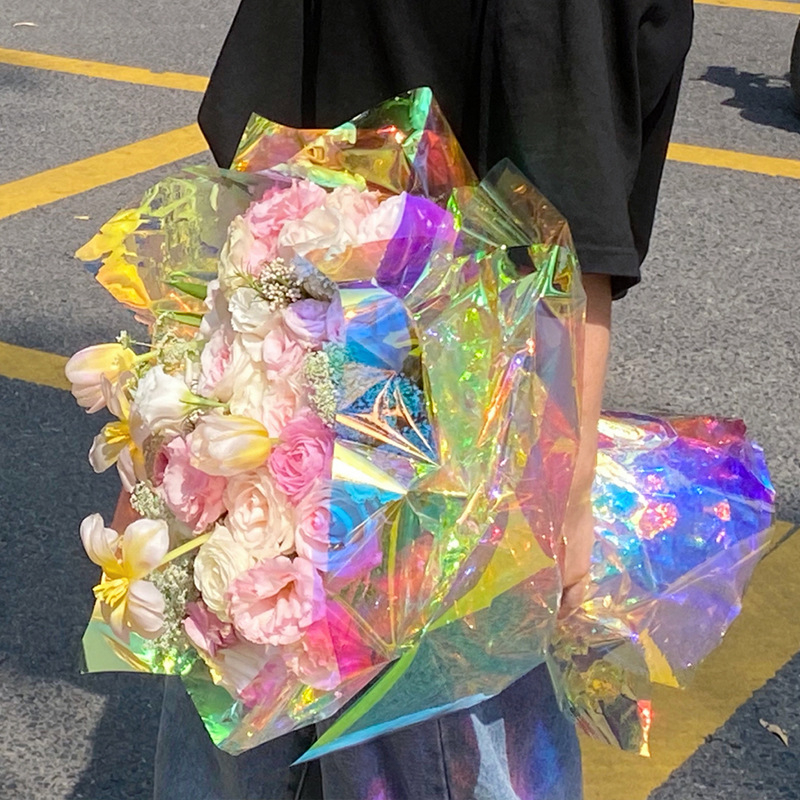 Flower wrapping cellophane hologram kertas buket