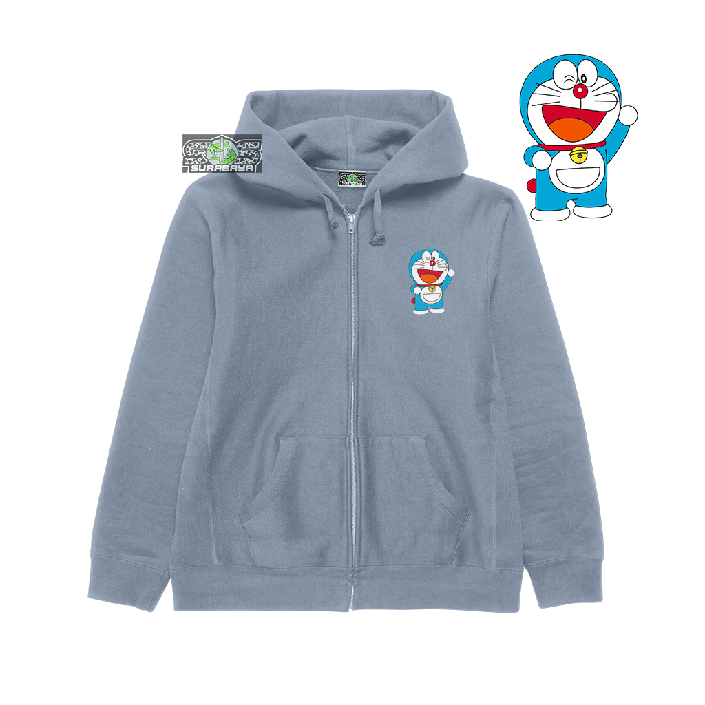 COD Jaket Anak Laki Laki Hoodie Anak Perempuan Polos Zipper Cowok Cewek Motif DORAEMON 2 Usia 3 4 5 
