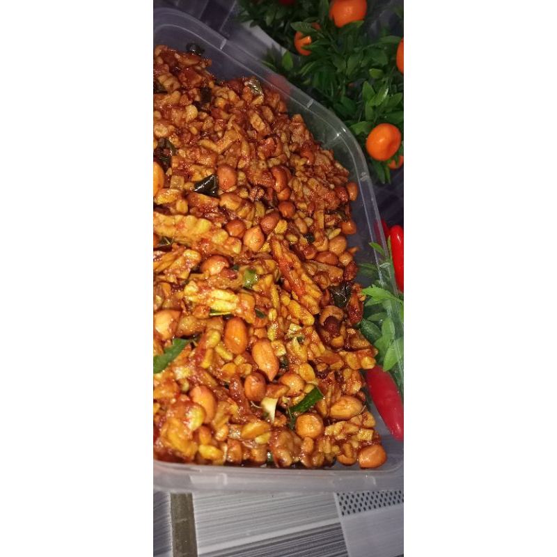 

kering Tempe+ Kacang/Kering Tempe Orek Tempe Pedas Manis Tanpa Bahan Pengawet Halal Bisa COD