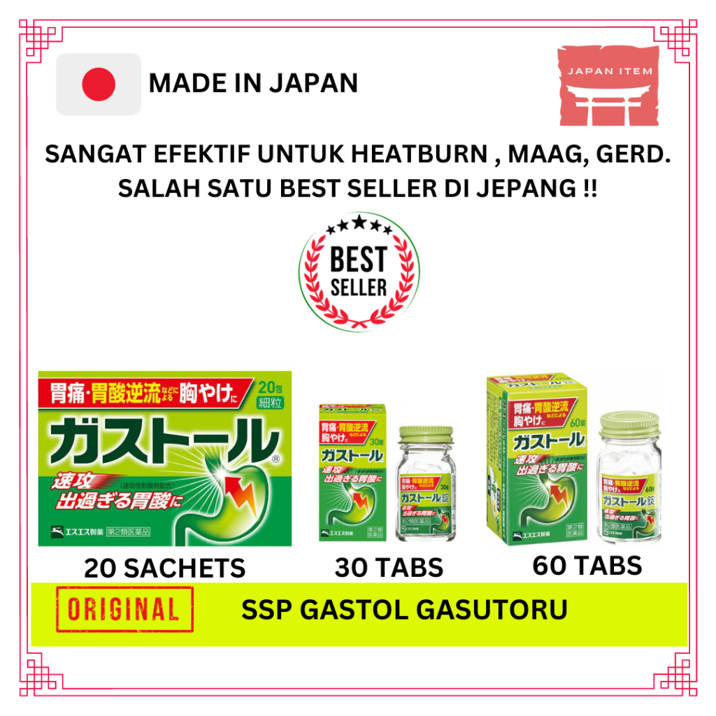 SSP Gastol Gasutoru powder Obat Maag Asam Lambung heatburn Japan