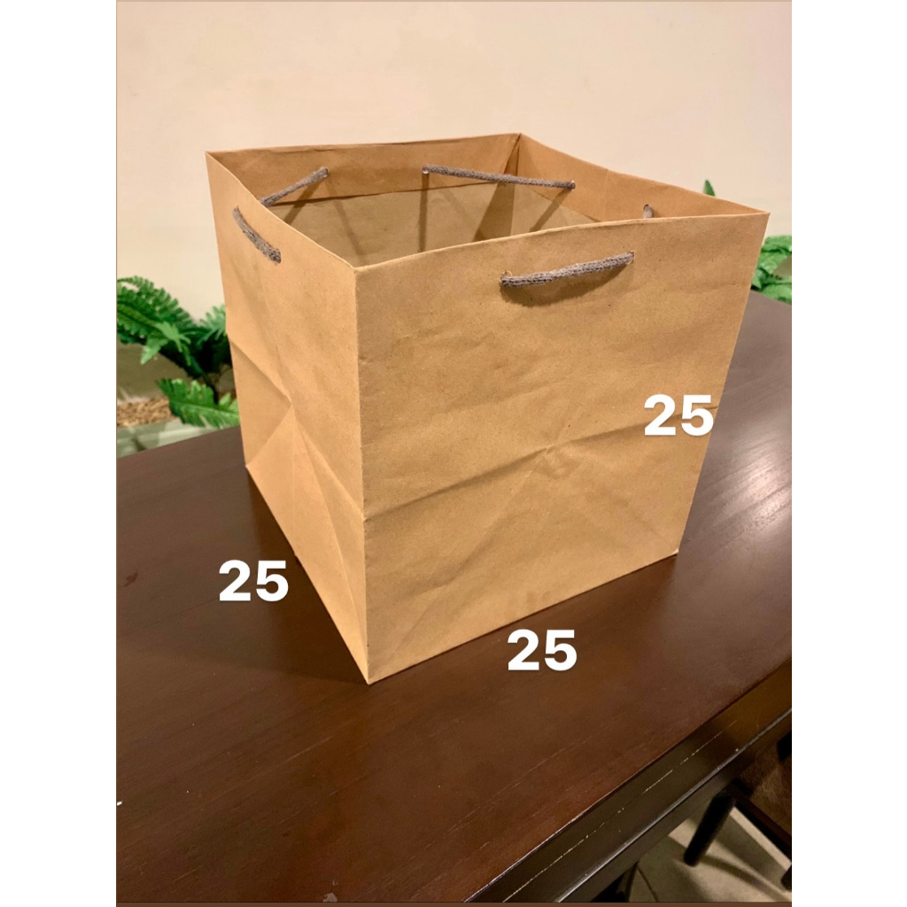 

paperbag dus nasi ukuran 25x25x25 paper bag bento paperbag tas kertas kotak kue polos coklat murah goodie bag kraft samson