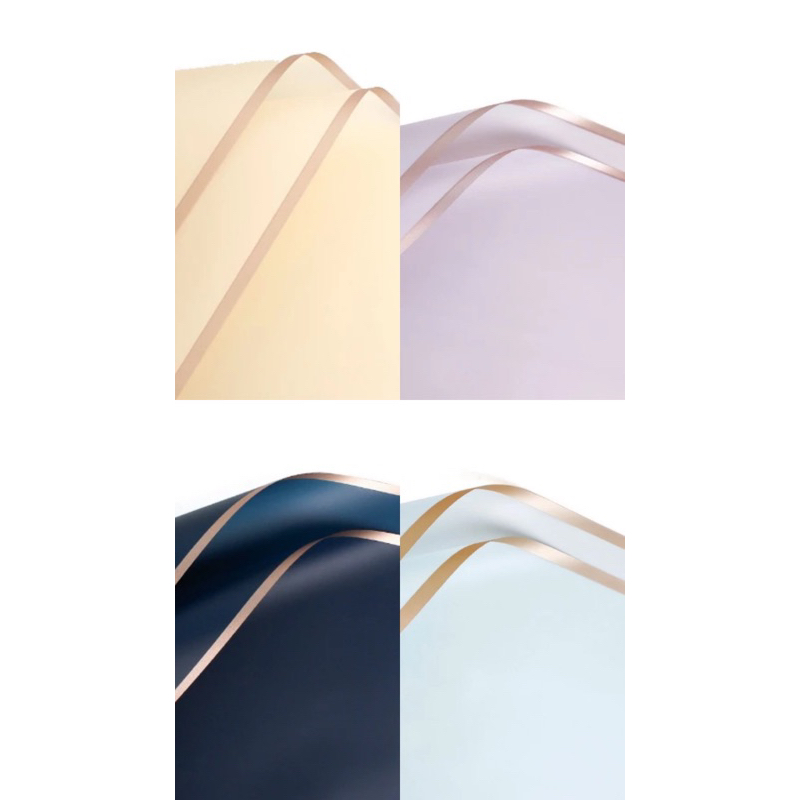 

TRANSPARENT CELLOPHANE LIST GOLD/Kertas Wrapping/ Kertas Bucket