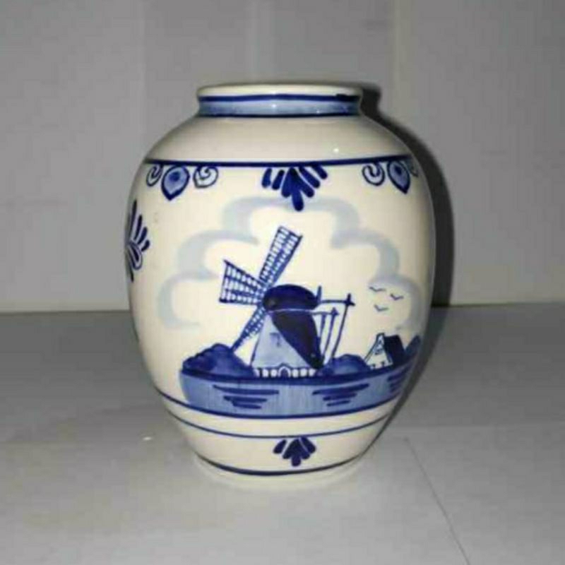 Pajangan guci bermotif holland elesva berukuran besar