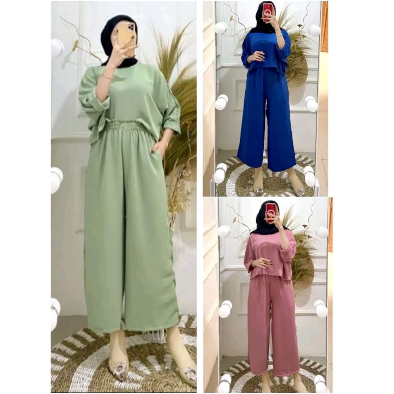 One set glory crop top crinkle airlof