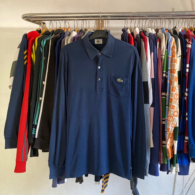 Polo Shirt Lacoste Longsleeve Navy Second Original