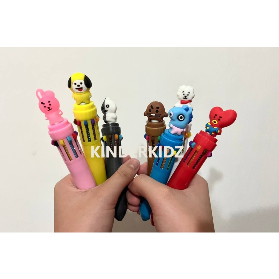 

Pulpen Multi Warna Lucu Karakter BT21 Isi 10 Warna