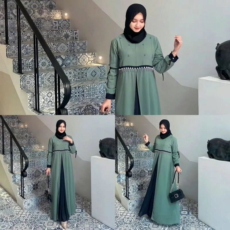 Dress muslim Perempuan Kalana Gamis Remaja baju kondangan matt cerruty aplikasi mutiara