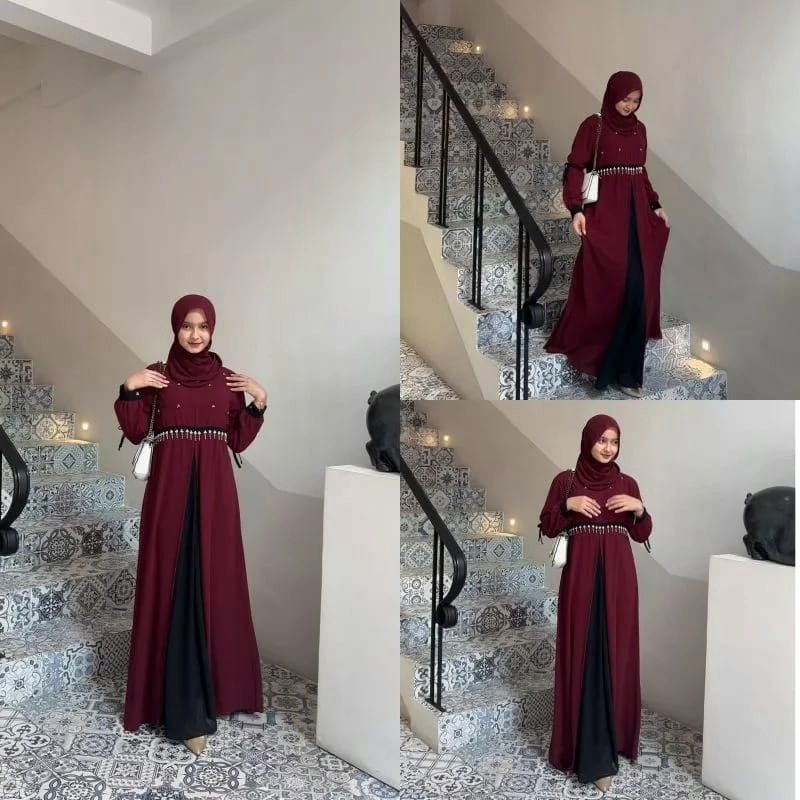 Dress muslim Perempuan Kalana Gamis Remaja baju kondangan matt cerruty aplikasi mutiara