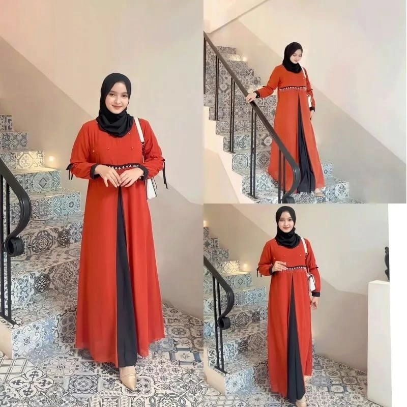 Dress muslim Perempuan Kalana Gamis Remaja baju kondangan matt cerruty aplikasi mutiara