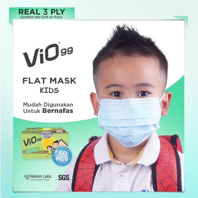 ￼Vio Kids Mask - Masker Anak Vio 99 Masker Medis 3 Ply Lulus Bfe Pfe Vfe