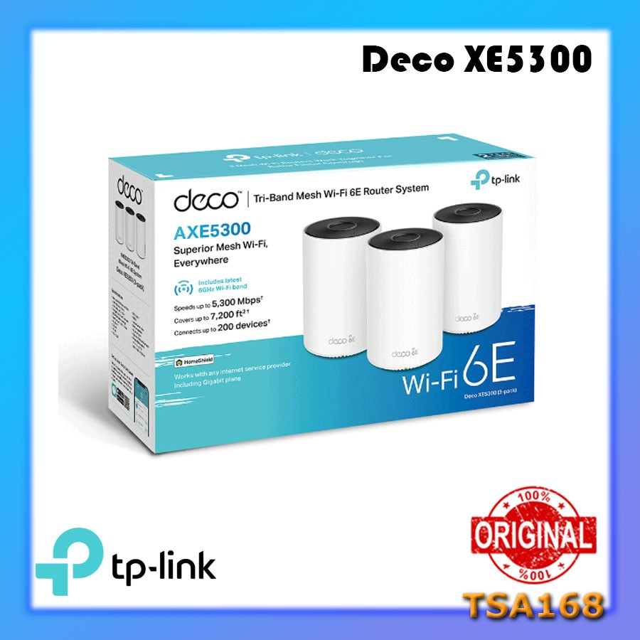 Deco XE5300 AXE5300 WiFi 6E Tri-Band AI Mesh 3-Pack TPLink AXE5400