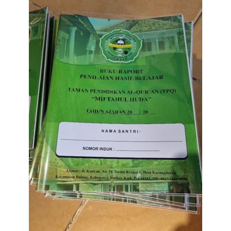 Buku Raport TPQ/PAUD/PASCA TPQ/ Laporan Penilaian Hasil Belajar