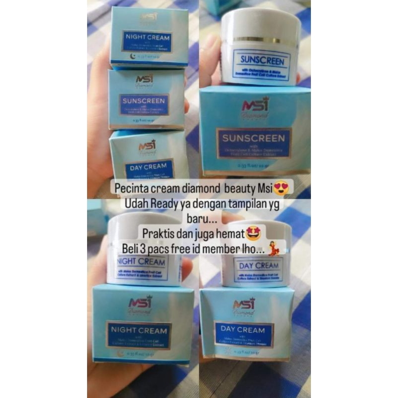 paket cream MSI (cream siang,malam,sunscreen)