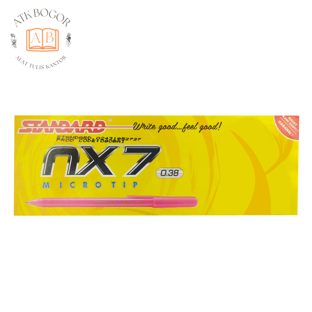 

Pulpen Ukuran 0.38 Tinta Hitam Standard NX7 Microtip Ballpoint Pen - Isi 1 Pack / 12 Pcs