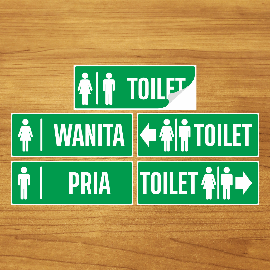 Sticker Toilet Waterproof Toilet Pria Wanita Petunjuk Arah Toilet