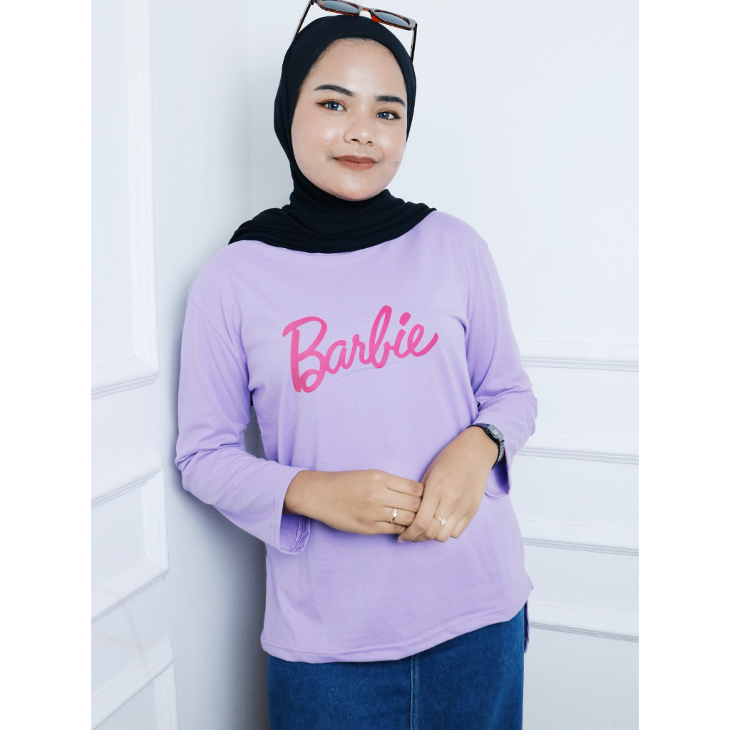 Kaos Oversize Wanita Floret Barbie Blouse BO Bahan Kaos Katun Combed  Aplikasi Sablon Size S M L XL 