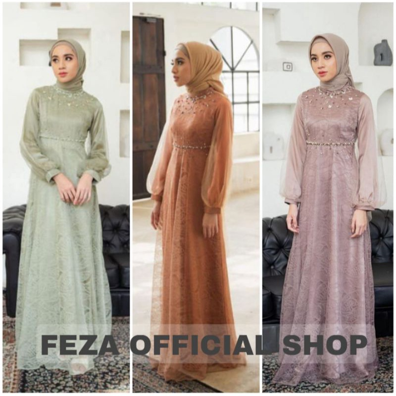 (ADA JUMBO) Gamis Brukat Nadine Dress Exclusive By SISILIA BUSANA | Gamis Salwa Bridesmaid Seragam T