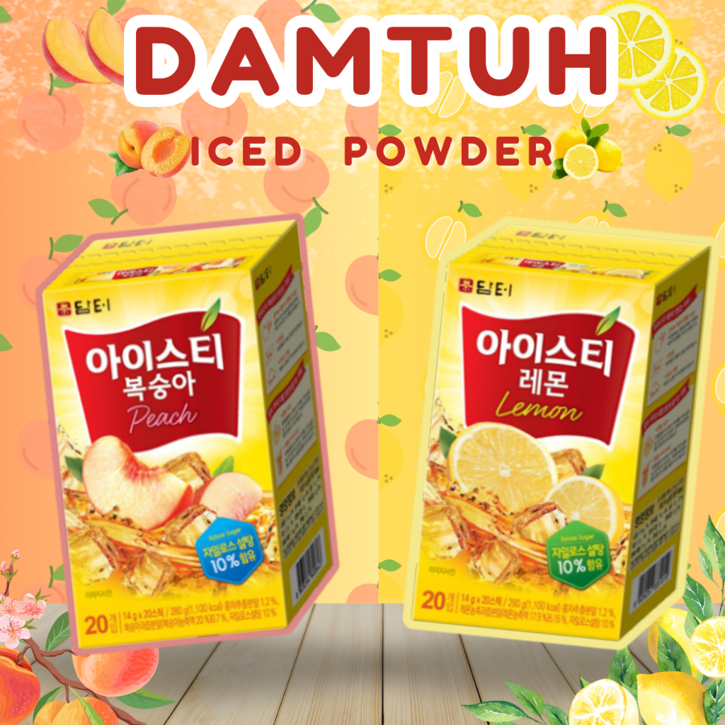 

Damtuh Iced Tea Minuman Teh Import Serbuk Sachet Siap Minum Dengan Varian Rasa Lemon dan Buah Persik 1 Pak