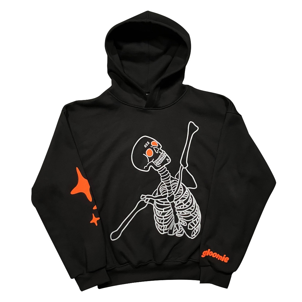 Gloomie Sunday Hoodie Boxy Skeleton Cotton Fleece Heavyweight